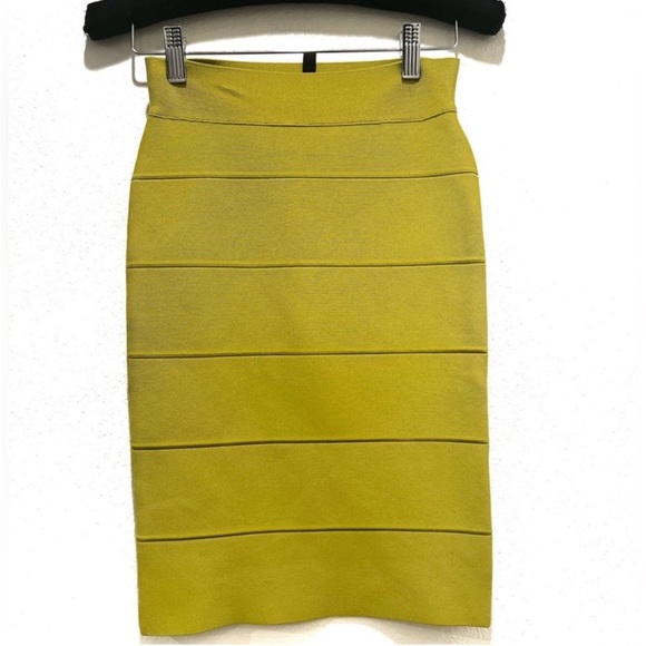 BCBG Y2K 90s Alexa Dill Neon Bandage Bodycon Mini Club Skirt 💜 - Picture 7 of 14